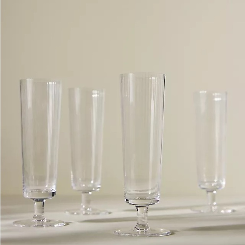 Anthropologie Janet Flute Clear Glass